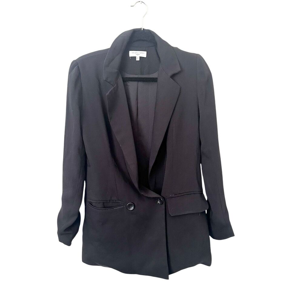 WAVERLY GREY Oversized Two Button Blazer Black X-Small - Picture 2 of 6